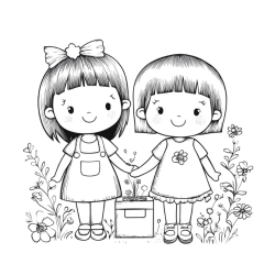 Alternative view of Bold and Easy Cute Pairs Coloring Book