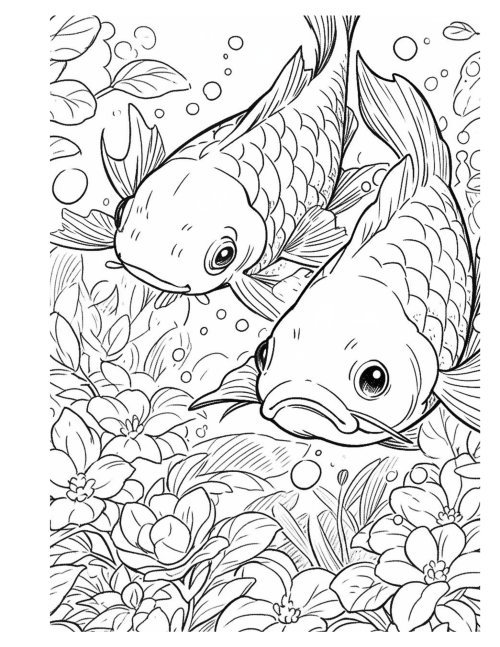 Koi Fish Coloring Book For Kids - Image 4