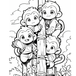 Alternative view of Adorable Monkey Coloring Book