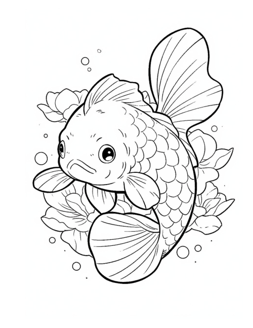 Koi Fish Coloring Book For Kids - Image 5