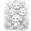 Adorable Monkey Coloring Book - Image 3