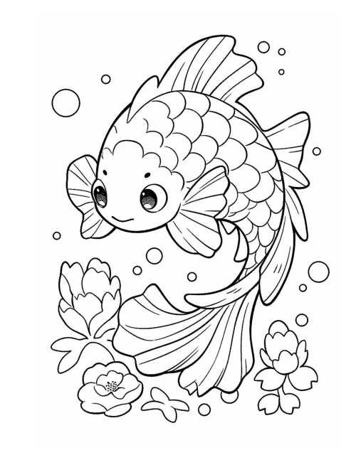 Koi Fish Coloring Book For Kids - Image 6