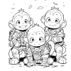 Adorable Monkey Coloring Book - Image 4