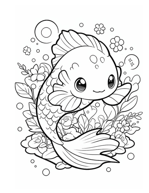 Koi Fish Coloring Book For Kids - Image 7