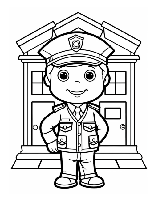 Police Coloring Book for Kids Ages 4-8 - Image 3