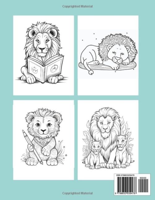 Lion Coloring Book for Kids & Adults - Image 2