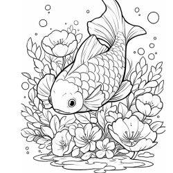 Alternative view of Koi Fish Coloring Book For Kids