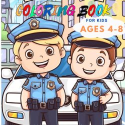 Police Coloring Book for Kids Ages 4-8