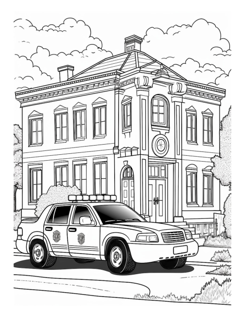 Police Coloring Book for Kids Ages 4-8 - Image 7