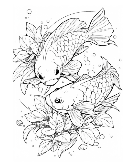Koi Fish Coloring Book For Kids - Image 3