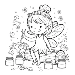 Alternative view of Fairy Bloom - A Floral Coloring Book